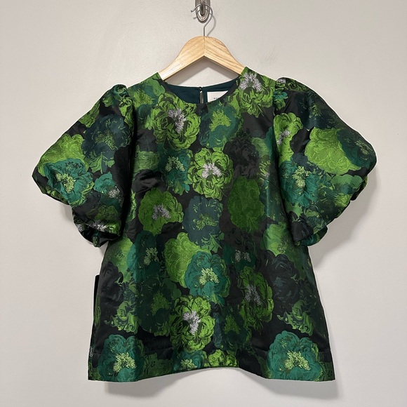 POMANDER PLACE Green Jacquard Lyla Blouse NEW - Picture 6 of 11